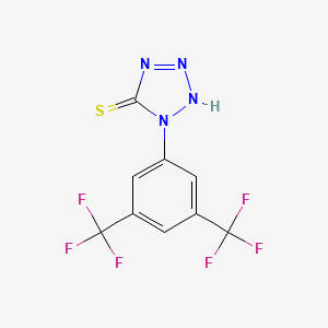 molecular formula C9H4F6N4S B15332472 5H-Tetrazole-5-thione, 1-[3,5-bis(trifluoromethyl)phenyl]-1,2-dihydro- CAS No. 138318-68-0