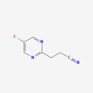 molecular formula C7H6FN3 B15332478 3-(5-Fluoropyrimidin-2-yl)propanenitrile 