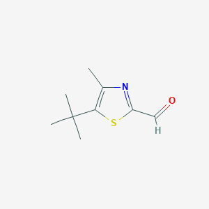 molecular formula C9H13NOS B15332515 5-(tert-Butyl)-4-methylthiazole-2-carbaldehyde 