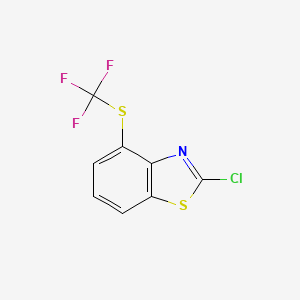 molecular formula C8H3ClF3NS2 B15332562 2-Chloro-4-((trifluoromethyl)thio)benzo[d]thiazole 