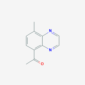 molecular formula C11H10N2O B15332626 1-(8-Methylquinoxalin-5-yl)ethan-1-one 