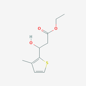 molecular formula C10H14O3S B15332640 Ethyl 3-Hydroxy-3-(3-methyl-2-thienyl)propanoate 