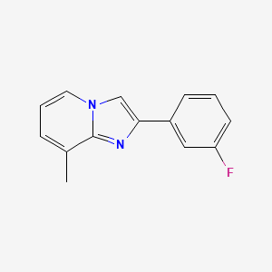 molecular formula C14H11FN2 B15332660 2-(3-Fluorophenyl)-8-methylimidazo[1,2-a]pyridine 