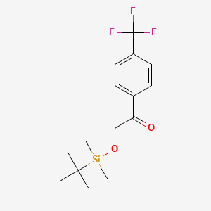 molecular formula C15H21F3O2Si B15332680 2-[(tert-Butyldimethylsilyl)oxy]-1-[4-(trifluoromethyl)phenyl]ethanone 