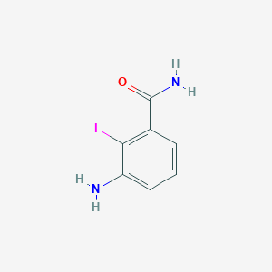 molecular formula C7H7IN2O B15332742 3-Amino-2-iodobenzamide 