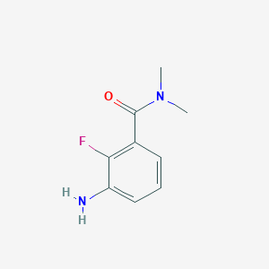 molecular formula C9H11FN2O B15332748 3-Amino-2-fluoro-N,N-dimethylbenzamide 