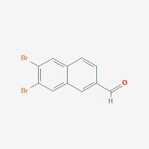 molecular formula C11H6Br2O B15332749 6,7-Dibromo-2-naphthaldehyde 