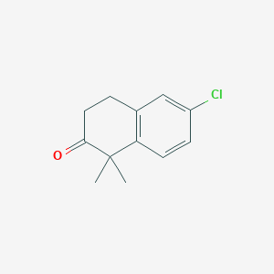 molecular formula C12H13ClO B15332760 6-Chloro-1,1-dimethyl-3,4-dihydronaphthalen-2(1H)-one 