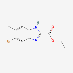 molecular formula C11H11BrN2O2 B15332783 Ethyl 5-Bromo-6-methylbenzimidazole-2-carboxylate 