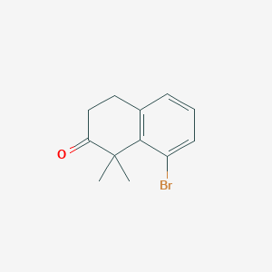 molecular formula C12H13BrO B15332830 8-Bromo-1,1-dimethyl-3,4-dihydronaphthalen-2(1H)-one 