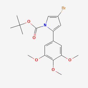 molecular formula C18H22BrNO5 B15332949 4-Bromo-1-Boc-2-(3,4,5-trimethoxyphenyl)-1H-pyrrole 