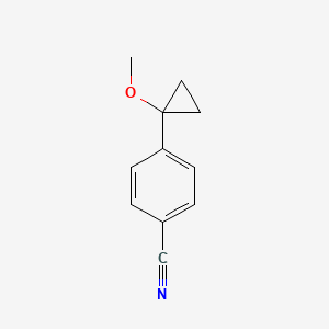 molecular formula C11H11NO B15333001 4-(1-Methoxycyclopropyl)benzonitrile 