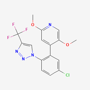 molecular formula C16H12ClF3N4O2 B15333066 4-[5-Chloro-2-[4-(trifluoromethyl)-1H-1,2,3-triazol-1-yl]phenyl]-2,5-dimethoxypyridine CAS No. 2376389-31-8