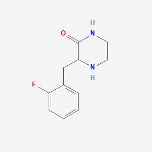 molecular formula C11H13FN2O B15333143 3-(2-Fluoro-benzyl)-piperazin-2-one 