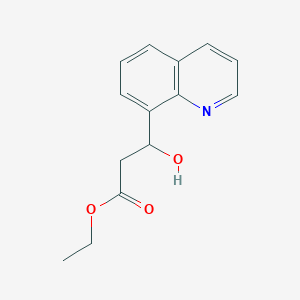 molecular formula C14H15NO3 B15333172 Ethyl 3-Hydroxy-3-(8-quinolyl)propanoate 