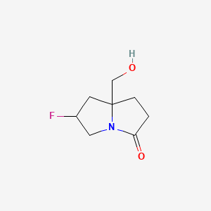 molecular formula C8H12FNO2 B15333209 (6R,7aS)-6-Fluoro-7a-(hydroxymethyl)tetrahydro-1H-pyrrolizin-3(2H)-one 