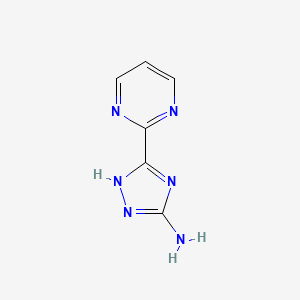 molecular formula C6H6N6 B15333219 5-Amino-3-(2-pyrimidinyl)-1H-1,2,4-triazole 