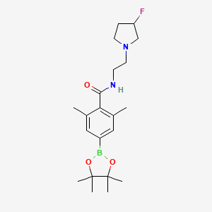 molecular formula C21H32BFN2O3 B15333298 (R)-4-[[2-(3-Fluoro-1-pyrrolidinyl)ethyl]carbamoyl]-3,5-dimethylphenylboronic Acid Pinacol Ester 