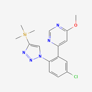 molecular formula C16H18ClN5OSi B15333412 4-[5-Chloro-2-[4-(trimethylsilyl)-1H-1,2,3-triazol-1-yl]phenyl]-6-methoxypyrimidine 