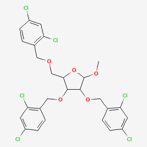 molecular formula C27H24Cl6O5 B15333436 Methyl 2,3,5-Tris-O-(2,4-dichlorobenzyl)-alpha-D-ribofuranoside 