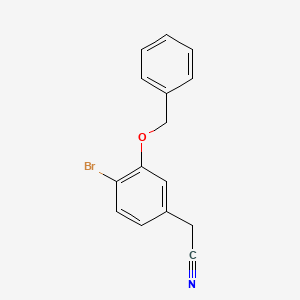 molecular formula C15H12BrNO B15333445 2-[3-(Benzyloxy)-4-bromophenyl]acetonitrile 