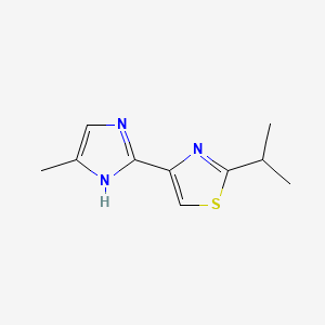 molecular formula C10H13N3S B15333446 2-Isopropyl-4-(5-methyl-2-imidazolyl)thiazole 