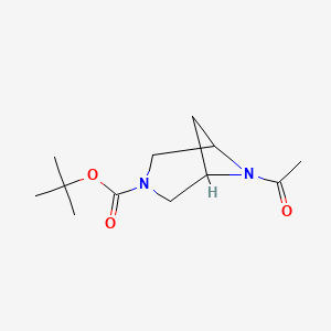 molecular formula C12H20N2O3 B15333460 1-(3-Boc-3,6-diazabicyclo[3.1.1]heptan-6-yl)ethanone 