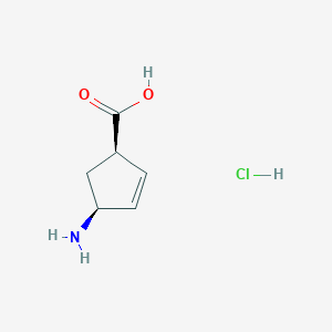 molecular formula C6H10ClNO2 B153335 (1R,4S)-4-氨基环戊-2-烯羧酸盐酸盐 CAS No. 130931-85-0
