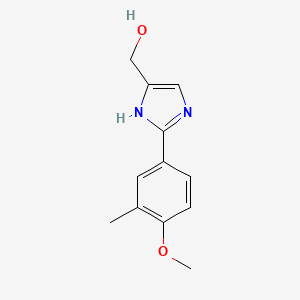 molecular formula C12H14N2O2 B15333524 2-(4-Methoxy-3-methylphenyl)imidazole-5-methanol 