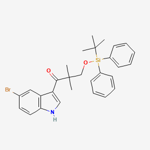 molecular formula C29H32BrNO2Si B15333548 1-(5-Bromo-3-indolyl)-3-[(tert-butyldiphenylsilyl)oxy]-2,2-dimethyl-1-propanone 