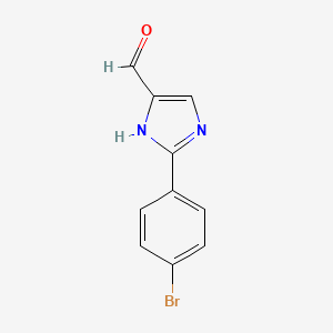 molecular formula C10H7BrN2O B15333642 2-(4-Bromophenyl)-1H-imidazole-5-carbaldehyde 