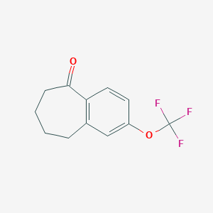 molecular formula C12H11F3O2 B15333668 2-(Trifluoromethoxy)-6,7,8,9-tetrahydro-5H-benzo[7]annulen-5-one 