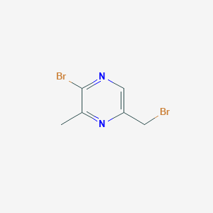 molecular formula C6H6Br2N2 B15333738 2-Bromo-5-(bromomethyl)-3-methylpyrazine 