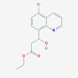 molecular formula C14H14BrNO3 B15333745 Ethyl 3-(5-Bromo-8-quinolyl)-3-hydroxypropanoate 