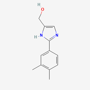 molecular formula C12H14N2O B15333776 2-(3,4-Dimethylphenyl)imidazole-5-methanol 