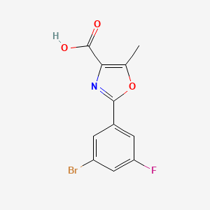 molecular formula C11H7BrFNO3 B15333779 2-(3-Bromo-5-fluorophenyl)-5-methyloxazole-4-carboxylic Acid 