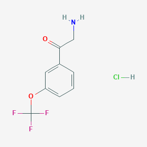 molecular formula C9H9ClF3NO2 B15333786 2-Amino-1-[3-(trifluoromethoxy)phenyl]ethanone Hydrochloride 