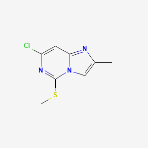 molecular formula C8H8ClN3S B15333789 7-Chloro-2-methyl-5-(methylthio)imidazo[1,2-c]pyrimidine 