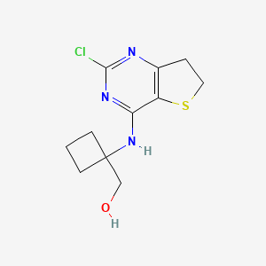 molecular formula C11H14ClN3OS B15333850 (1-((2-Chloro-6,7-dihydrothieno[3,2-D]pyrimidin-4-YL)amino)cyclobutyl)methanol CAS No. 1423719-34-9