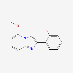 molecular formula C14H11FN2O B15333861 2-(2-Fluorophenyl)-5-methoxyimidazo[1,2-a]pyridine 