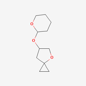 molecular formula C11H18O3 B15333895 6-(tetrahydro-2H-pyran-2-yloxy)-4-oxaspiro[2.4]heptane 