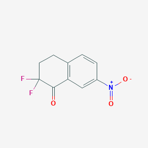 molecular formula C10H7F2NO3 B15333936 2,2-Difluoro-7-nitro-3,4-dihydronaphthalen-1(2H)-one 