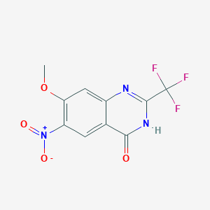 molecular formula C10H6F3N3O4 B15333987 7-Methoxy-6-nitro-2-(trifluoromethyl)quinazolin-4(3H)-one 