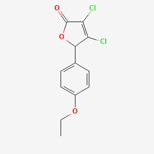 molecular formula C12H10Cl2O3 B15333993 3,4-Dichloro-5-(4-ethoxyphenyl)furan-2(5H)-one 