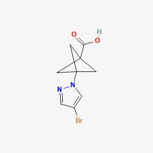 molecular formula C9H9BrN2O2 B15334017 3-(4-Bromo-1-pyrazolyl)bicyclo[1.1.1]pentane-1-carboxylic Acid 