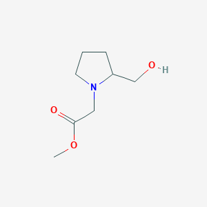 molecular formula C8H15NO3 B15334045 Methyl (S)-2-[2-(Hydroxymethyl)-1-pyrrolidinyl]acetate 