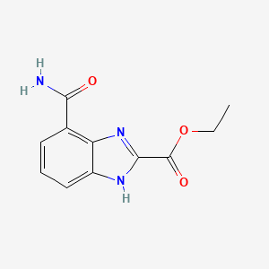 molecular formula C11H11N3O3 B15334147 Ethyl 4-Carbamoylbenzimidazole-2-carboxylate 