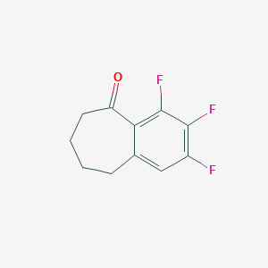 molecular formula C11H9F3O B15334205 2,3,4-Trifluoro-6,7,8,9-tetrahydro-5H-benzo[7]annulen-5-one 