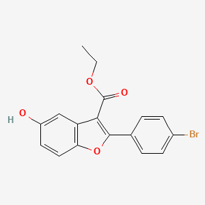 molecular formula C17H13BrO4 B15334210 Ethyl 2-(4-bromophenyl)-5-hydroxybenzofuran-3-carboxylate 