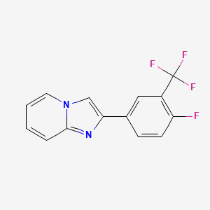 molecular formula C14H8F4N2 B15334242 2-[4-Fluoro-3-(trifluoromethyl)phenyl]imidazo[1,2-a]pyridine 